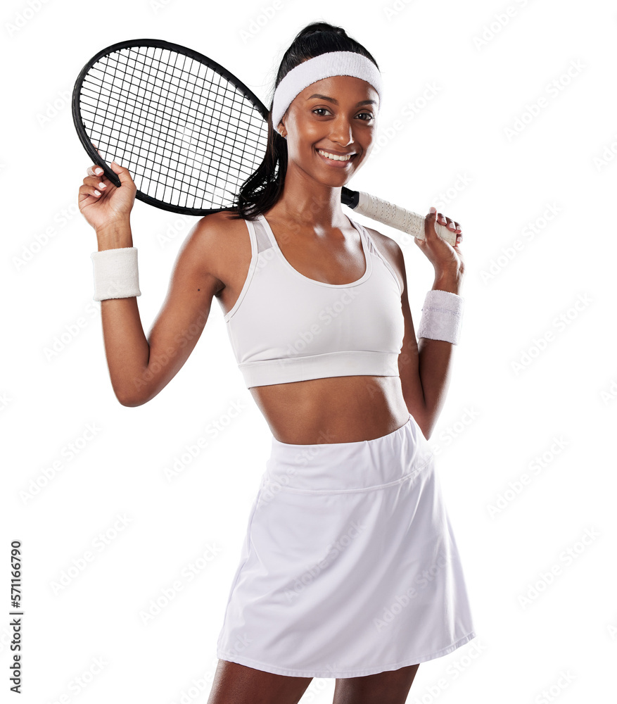 Female tennis player posing with racket, getting ready for competitive match and looking sporty. Act