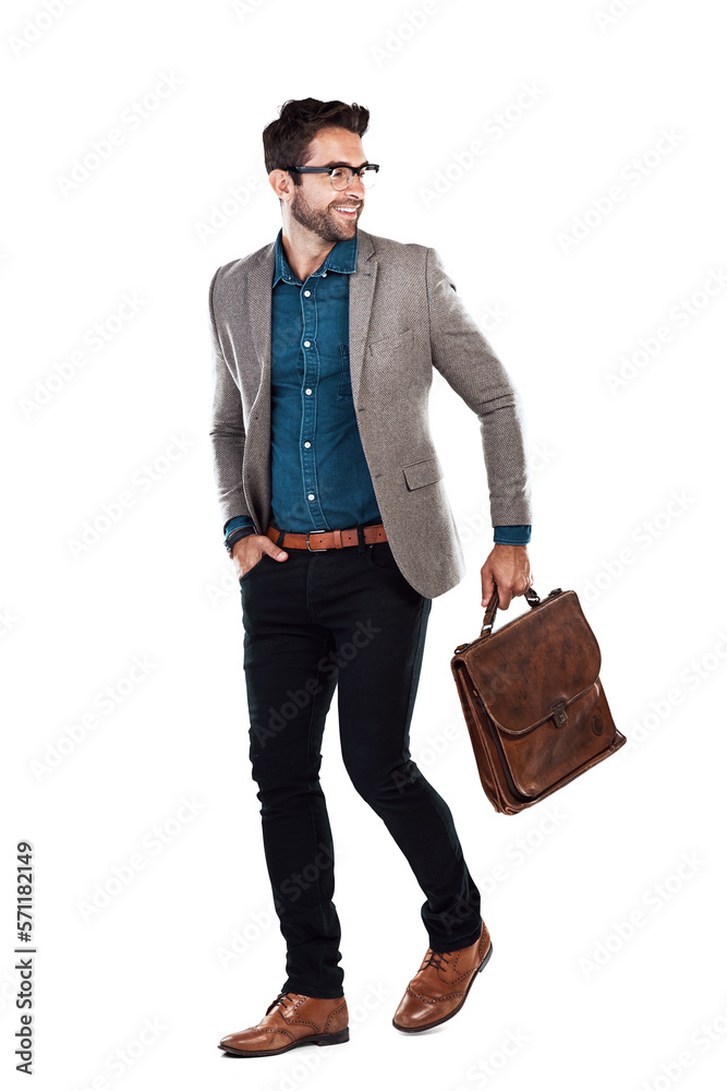 A voguish young business model prepared to attend a corporate meeting with his client looking confid