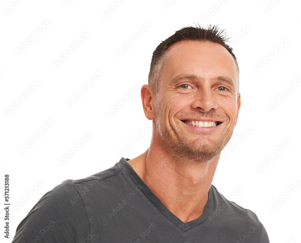 A cheerful young mature caucasian man in casuals smiling in confidence isolated on a png background.