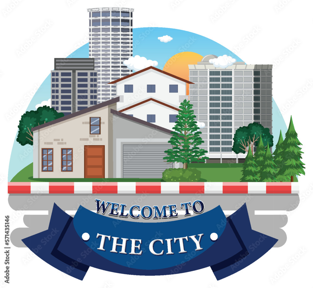 Welcome to the city vector