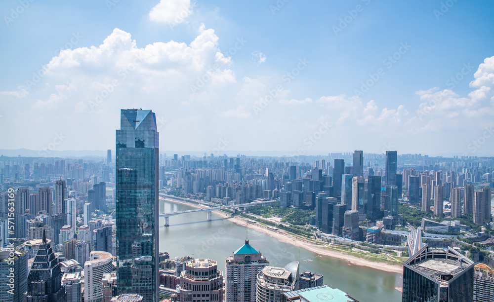 China Chongqing Liberation Monument CBD Architecture Scenery