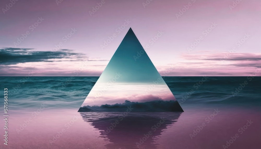 abstract triangle in the ocean