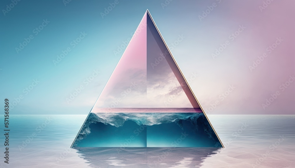 abstract triangle in the ocean