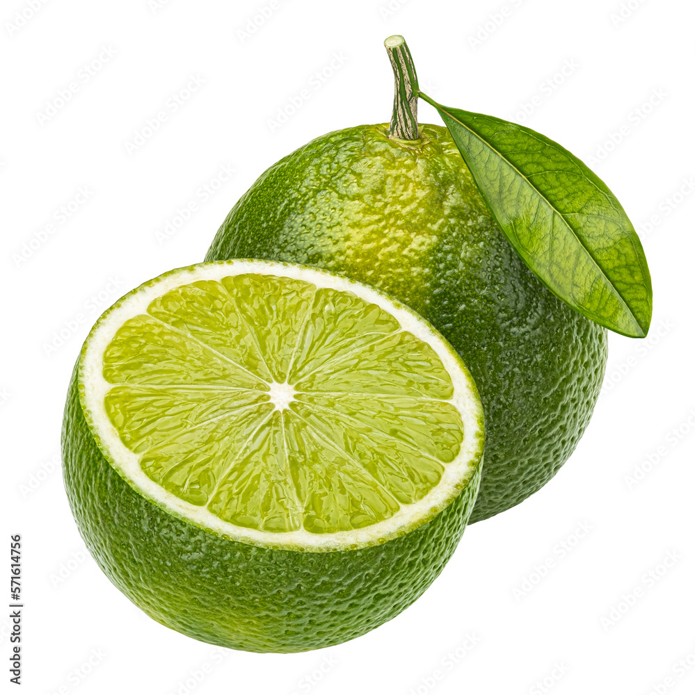 Lime citrus fruit isolated on white background