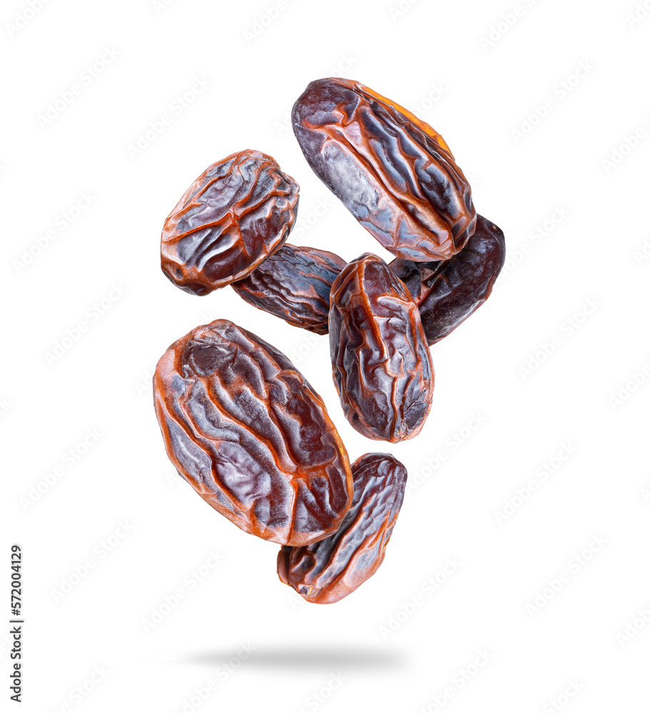 Big tasty dried dates in the air closeup