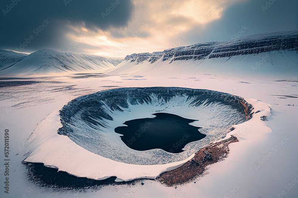 Arctic Impact Crater - Generative Ai