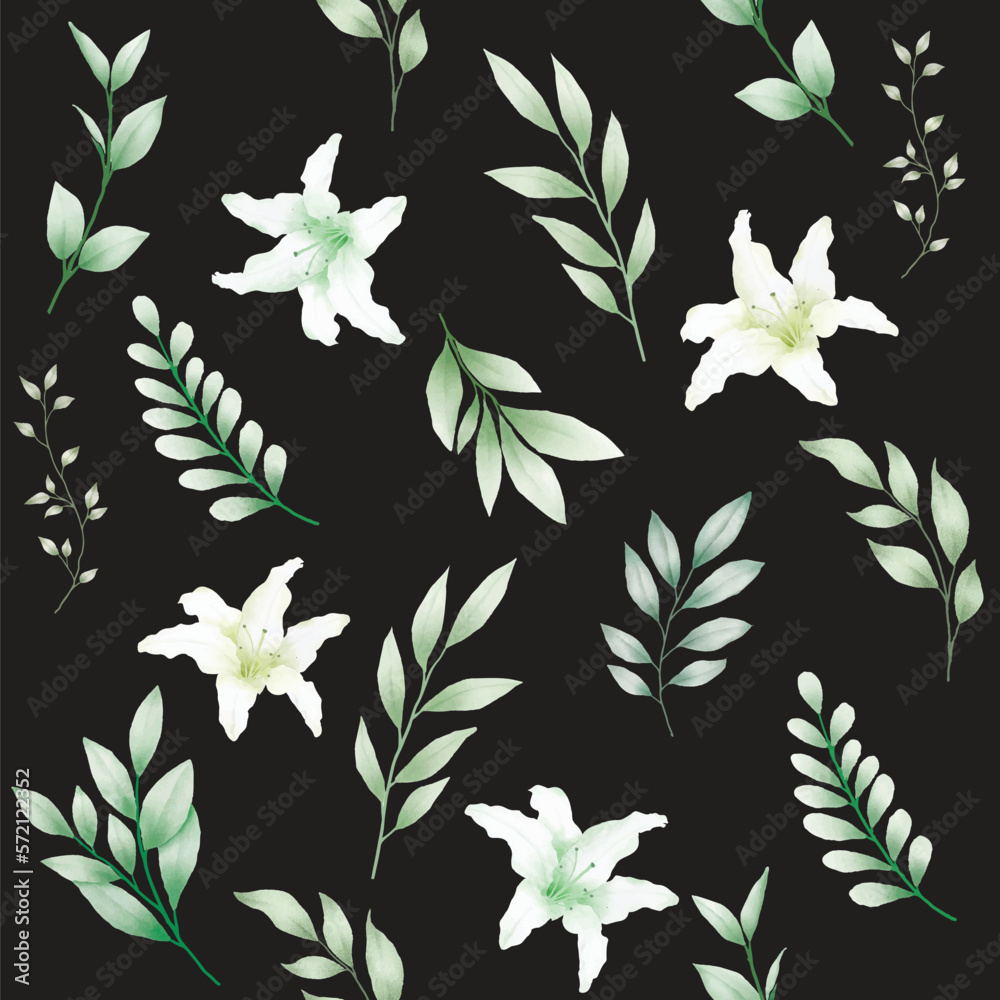 floral roses with elegant soft color seamless pattern 