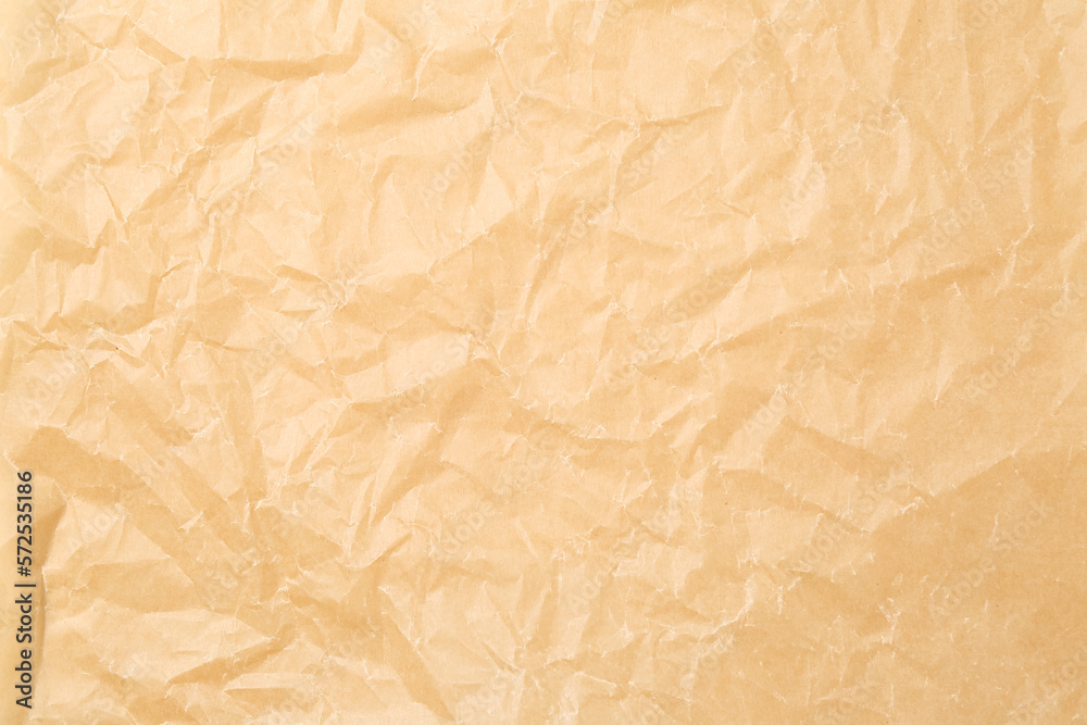 Crumpled sheet of baking paper as background, closeup