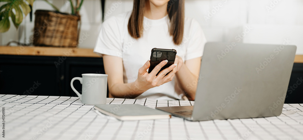 businesswoman hand using smart phone, tablet payments and holding credit card online shopping, omni 