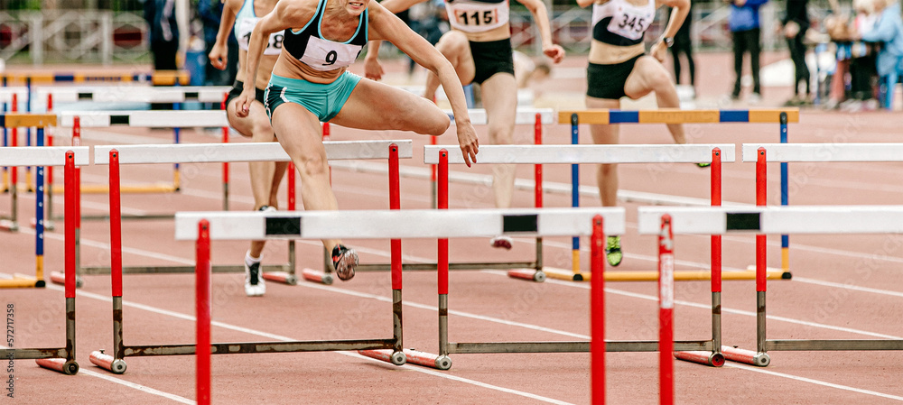 track run 100 meters hurdles female athletes runner