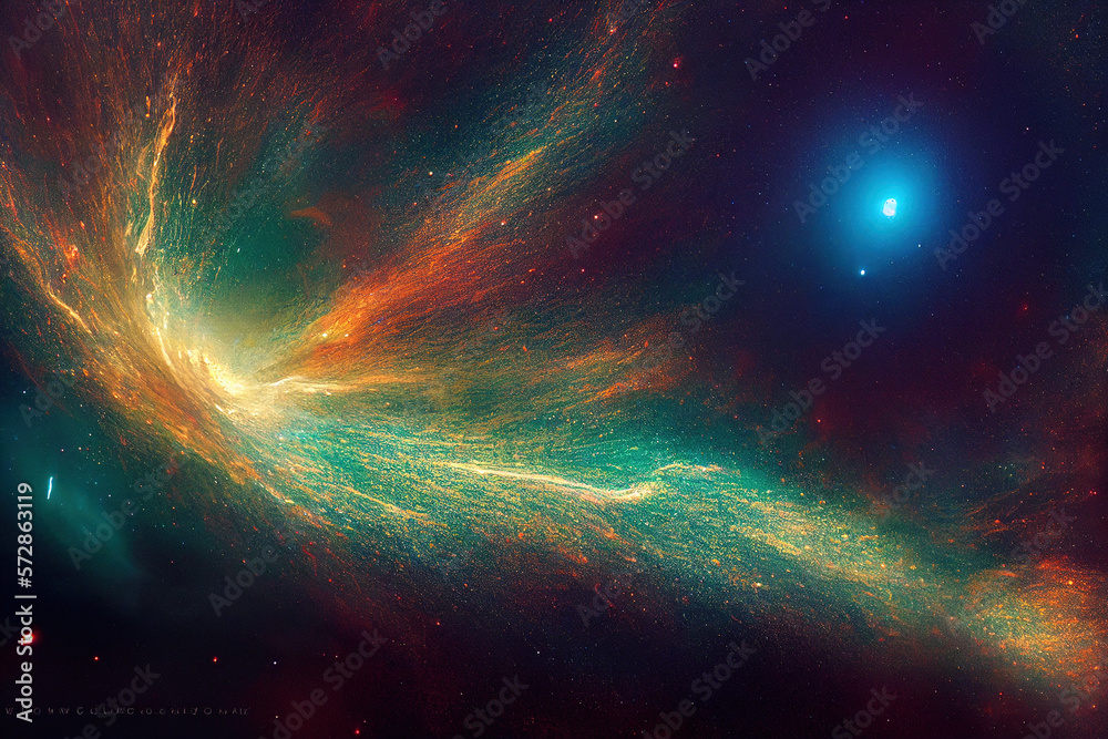 Splendid scenic outer space vibrant color starry galaxy universe in bizarre and fantasy cosmical lig