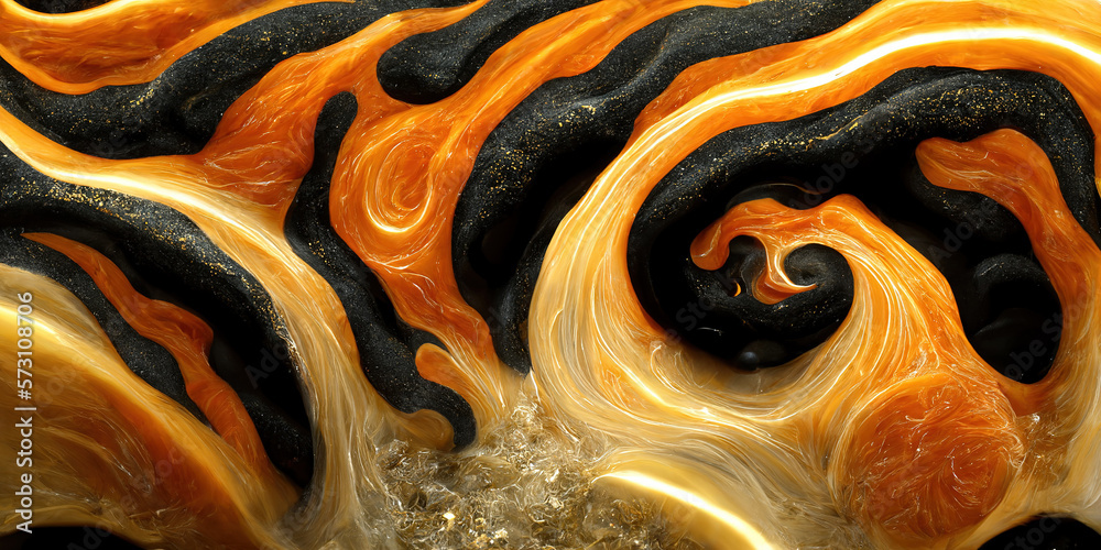 Sedate realistic marco detailed black and red alcohol ink ripples pattern in agate design. Closeup t