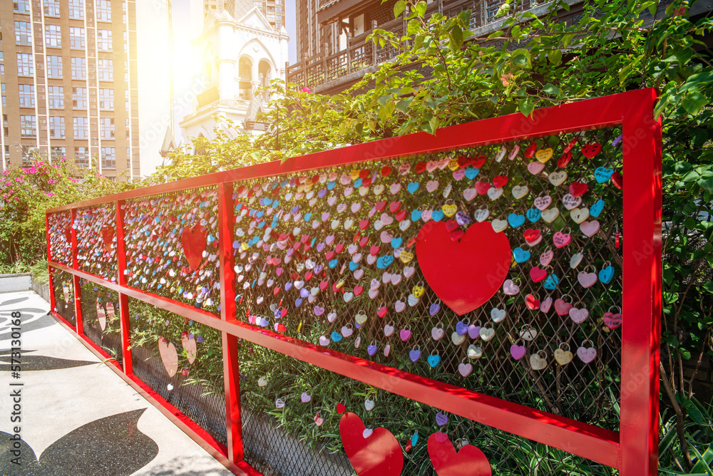 Love Wall in Danzishi Old Street, Chongqing, China