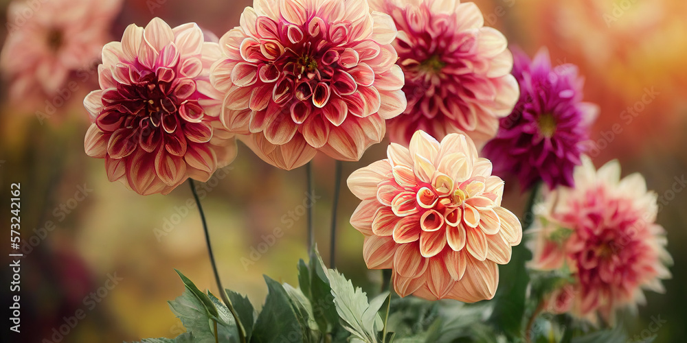 Dahlia flower banquet beautiful spectacular flower arrangement for background of wedding dinner love