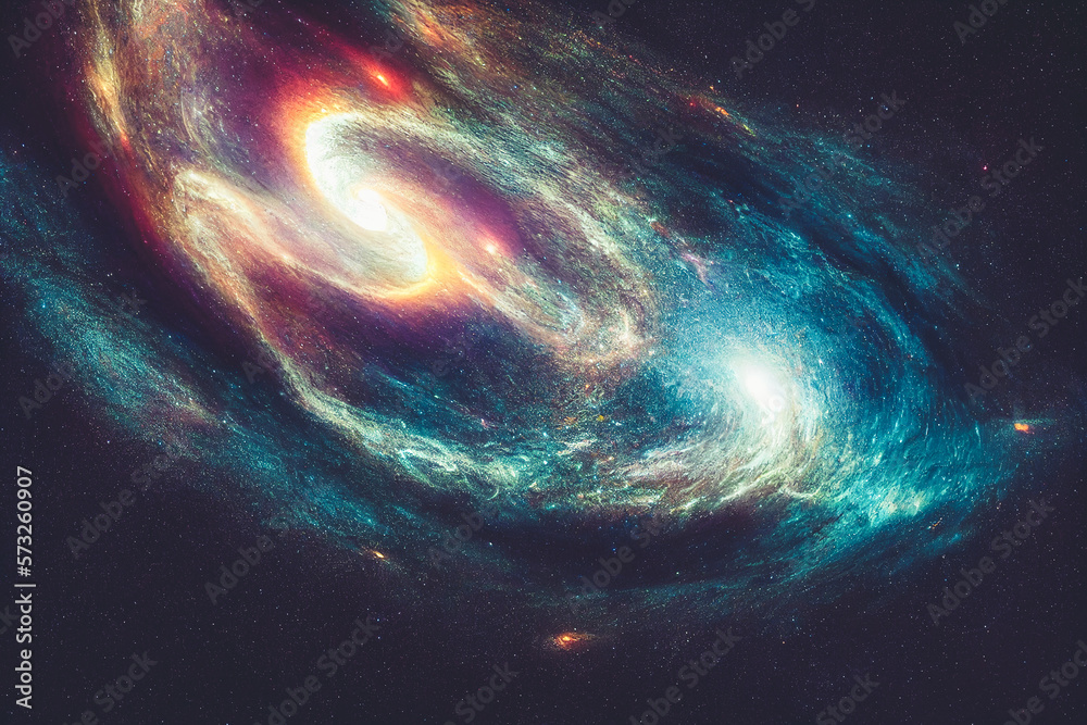 Splendid scenic outer space vibrant color starry galaxy universe in bizarre and fantasy cosmical lig