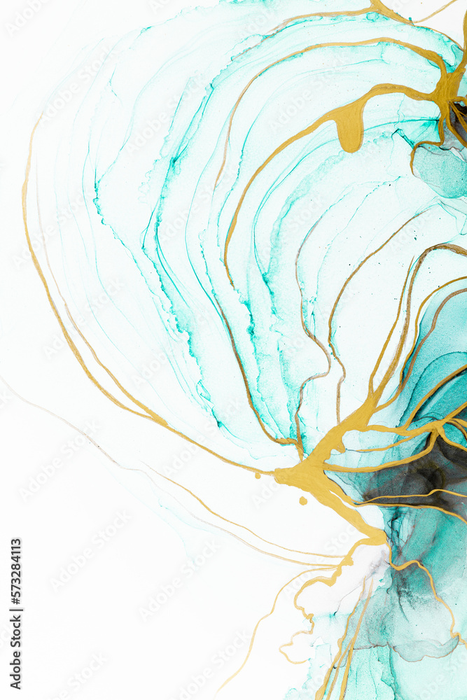 Marble ink abstract art from meticulous original painting abstract background . Painting was painted