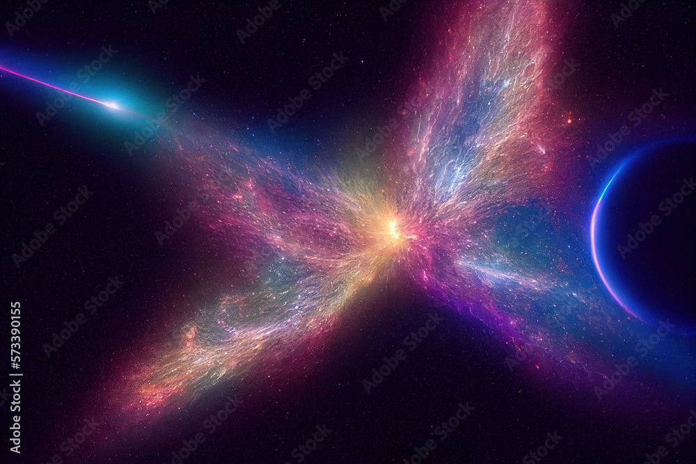 Splendid scenic outer space vibrant color starry galaxy universe in bizarre and fantasy cosmical lig