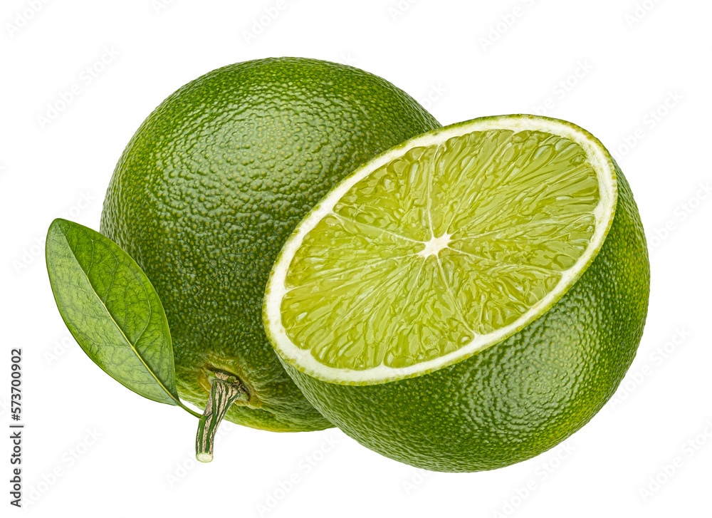 Lime citrus fruit isolated on white background