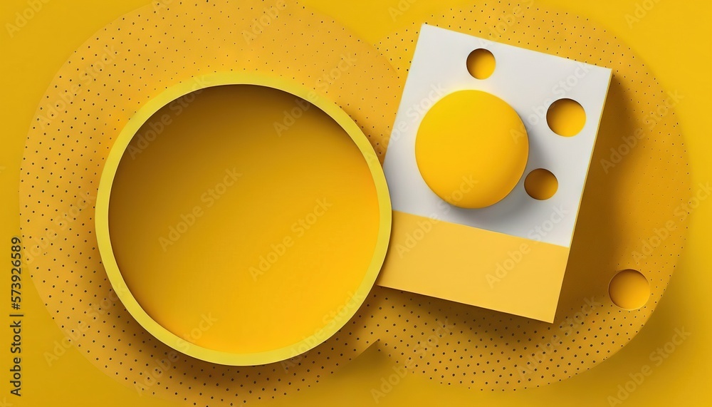  a yellow plate with a yellow and white object on it.  generative ai