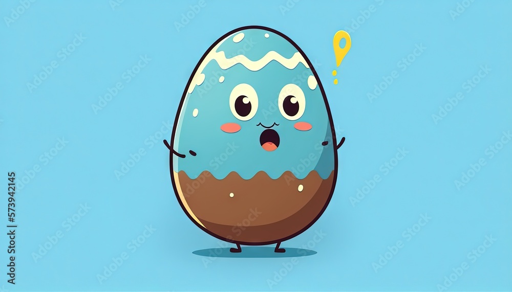  a cartoon egg with a question mark on its face.  generative ai