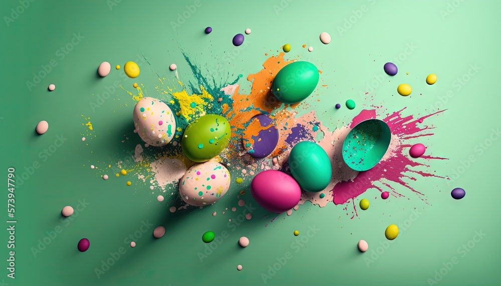  a group of colorful eggs sitting on top of each other.  generative ai