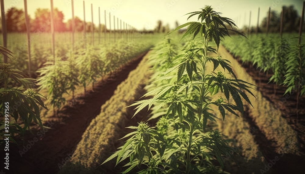  a row of rows of trees in a field with a sunset in the background and a row of rows of trees in the