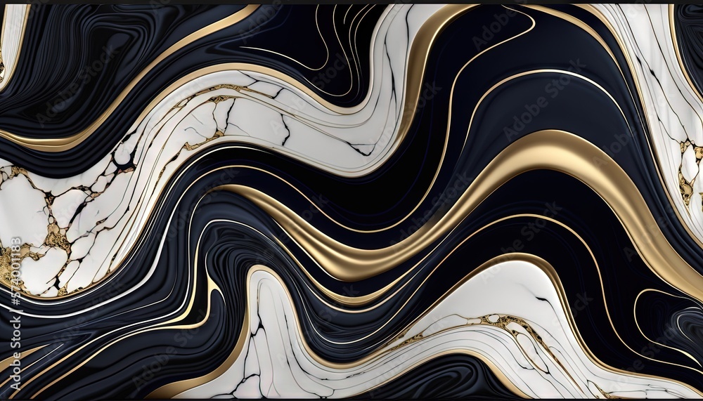  a black and white marble pattern with gold accents and a black and white marble pattern with gold a