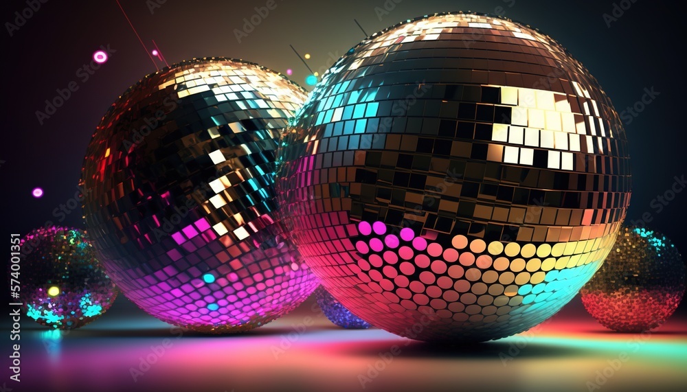  two shiny disco balls are shown in this artistic image of a disco ball and a disco ball are shown i