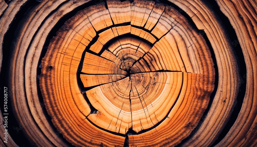  a close up of a tree trunk with a circular cut in its center and the top of the tree trunk showing