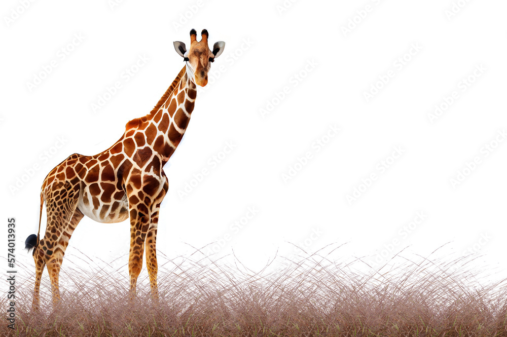 giraffe on white