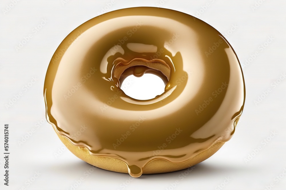  a golden donut with a hole in the middle of it.  generative ai