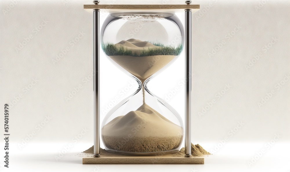  an hourglass with sand flowing through the middle of it.  generative ai