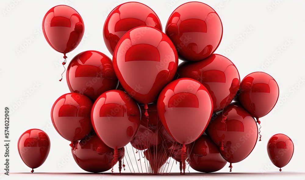  a bunch of red balloons with the letter e on them.  generative ai