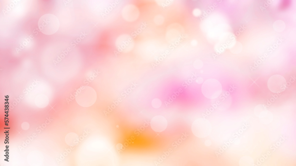 Colorful bokeh flowers background, warm gradient