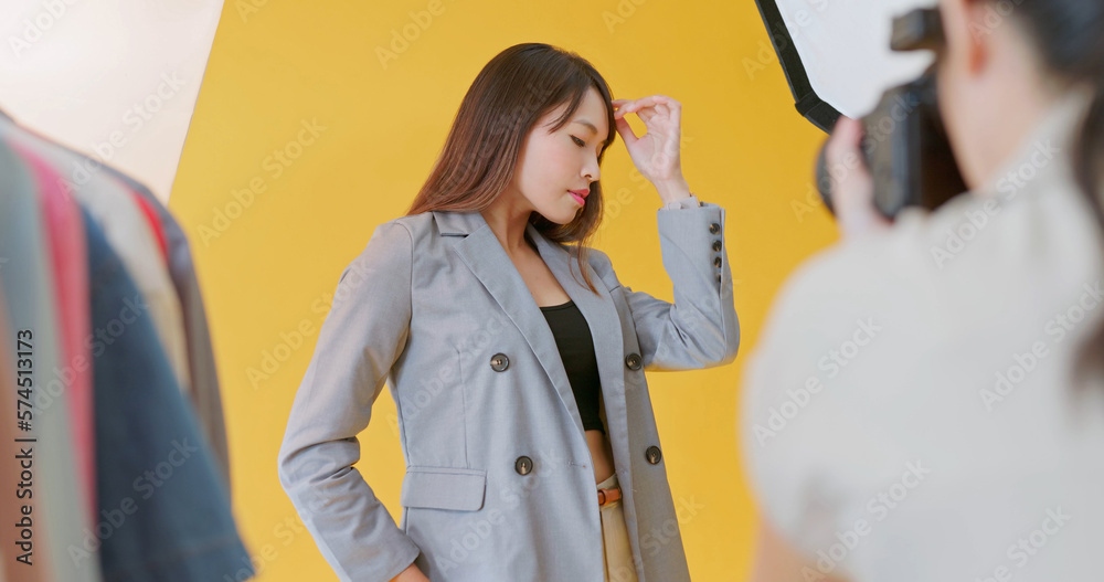 model in photography studio