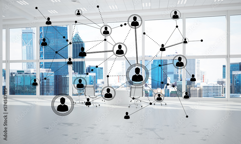 Networking and wireless connection as concept for effective modern business