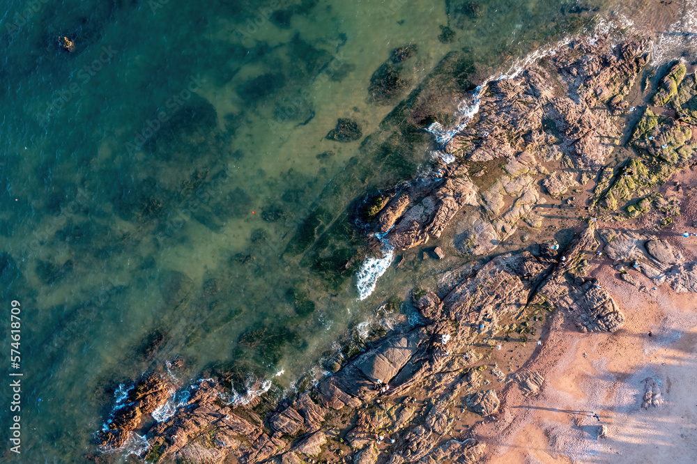 Aerial photography of coastline reefs