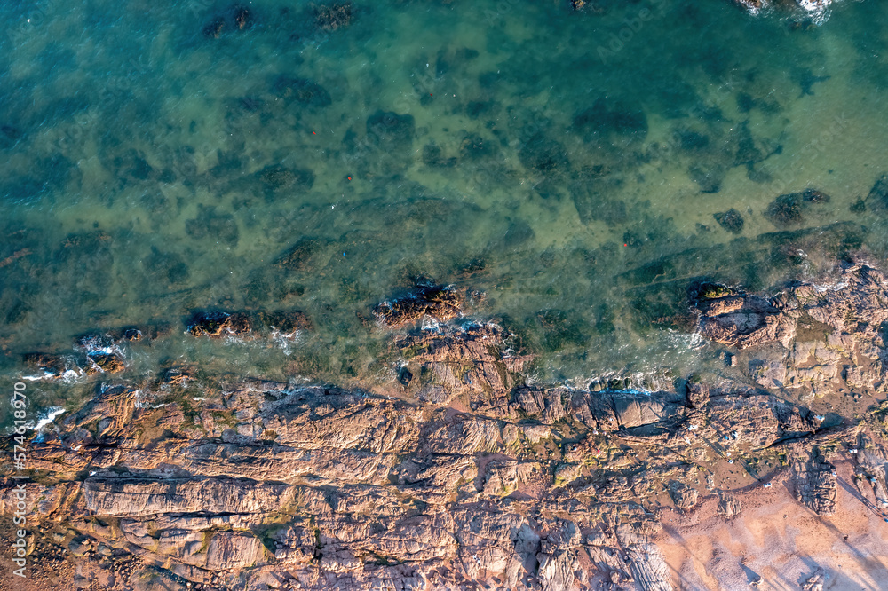 Aerial photography of coastline reefs