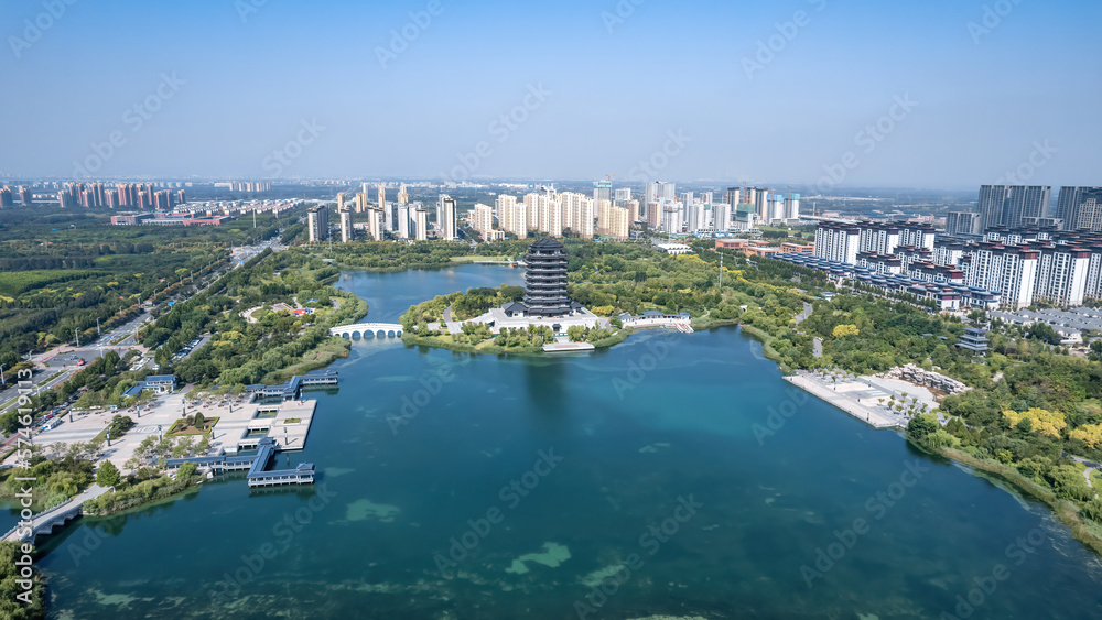 Aerial photography of modern urban architectural landscape in Zi