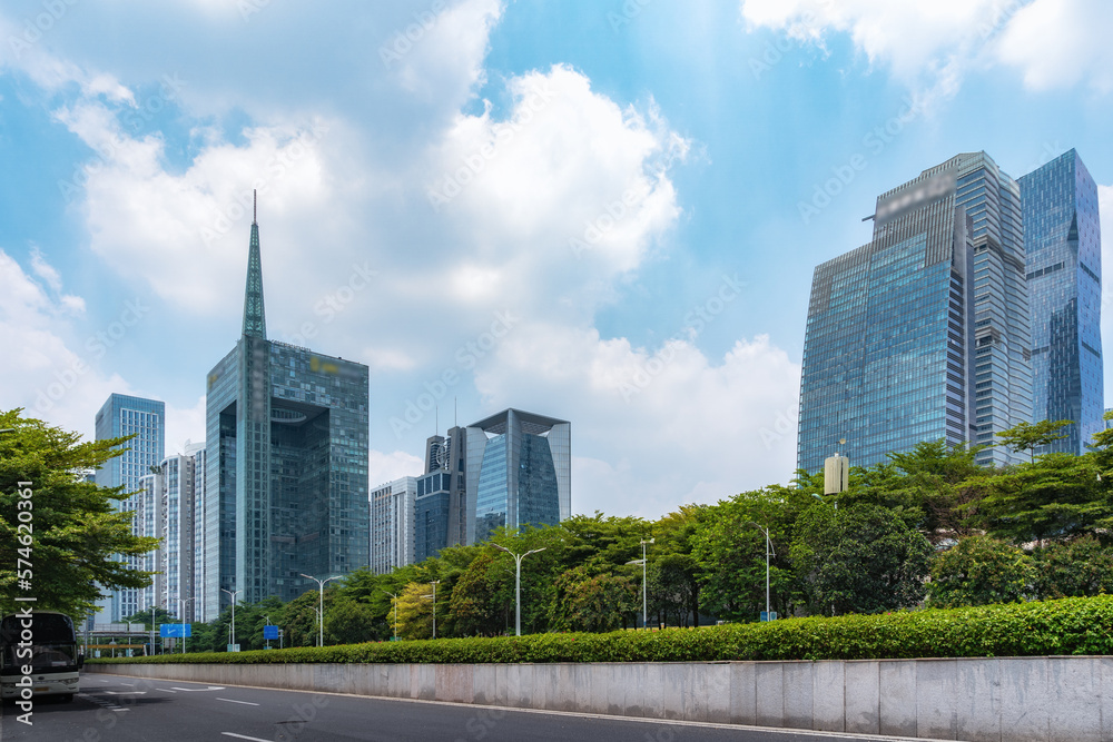 Skyline of urban architectural landscape in Guangzhou