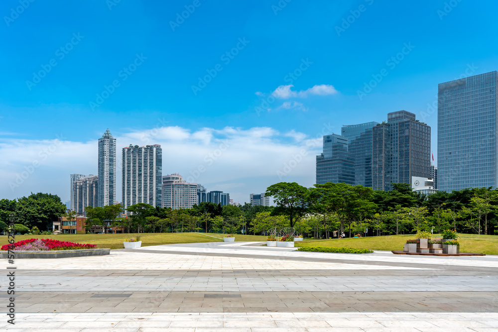 Skyline of urban architectural landscape in Guangzhou