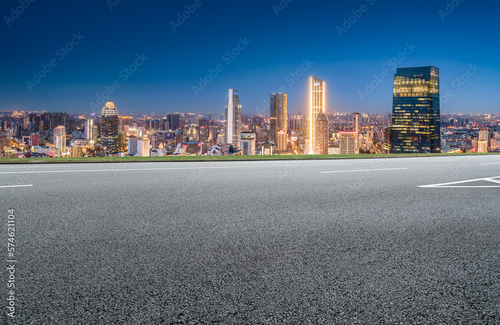 Aerial photography China Yancheng city architectural landscape night view