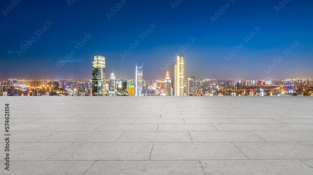 Aerial photography China Yancheng city architectural landscape night view