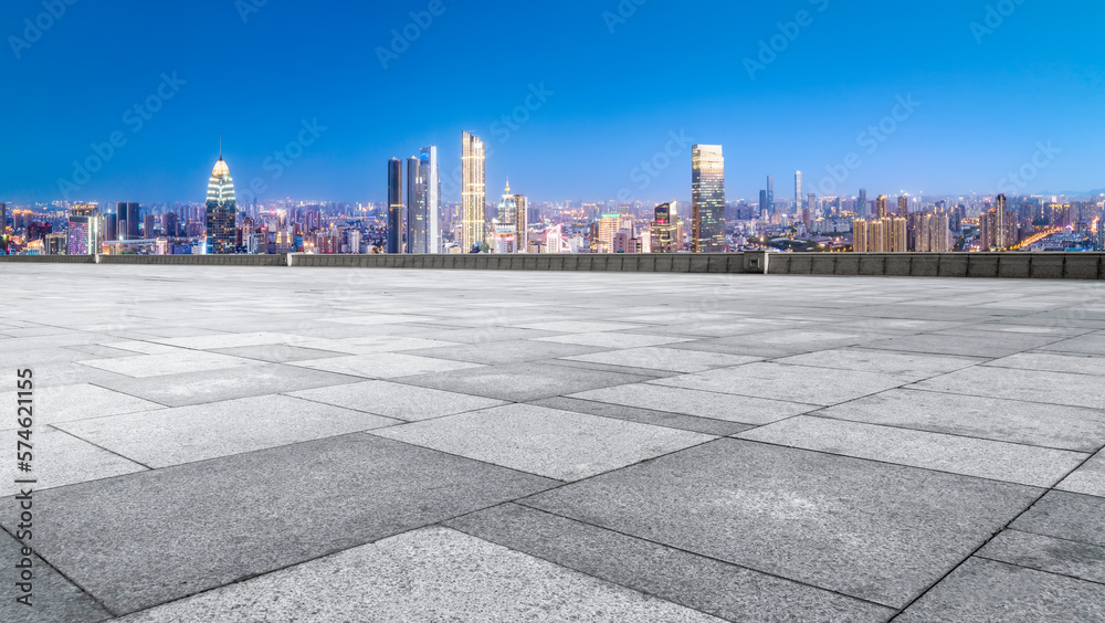 Aerial photography China Yancheng city architectural landscape night view