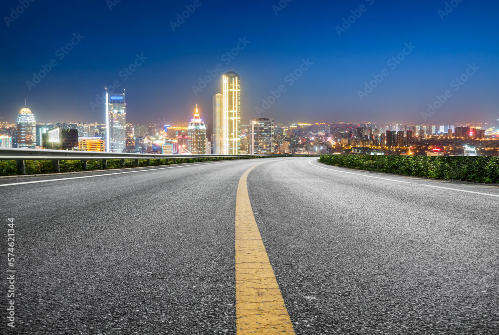 Aerial photography China Yancheng city architectural landscape night view