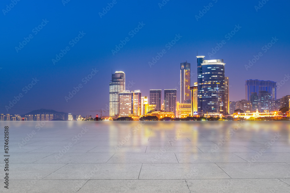 Xiamen city architectural landscape night view