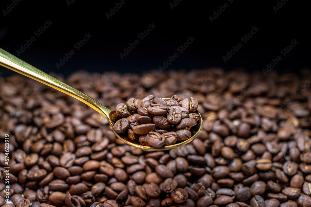 Coffee beans, background, texture, close-up