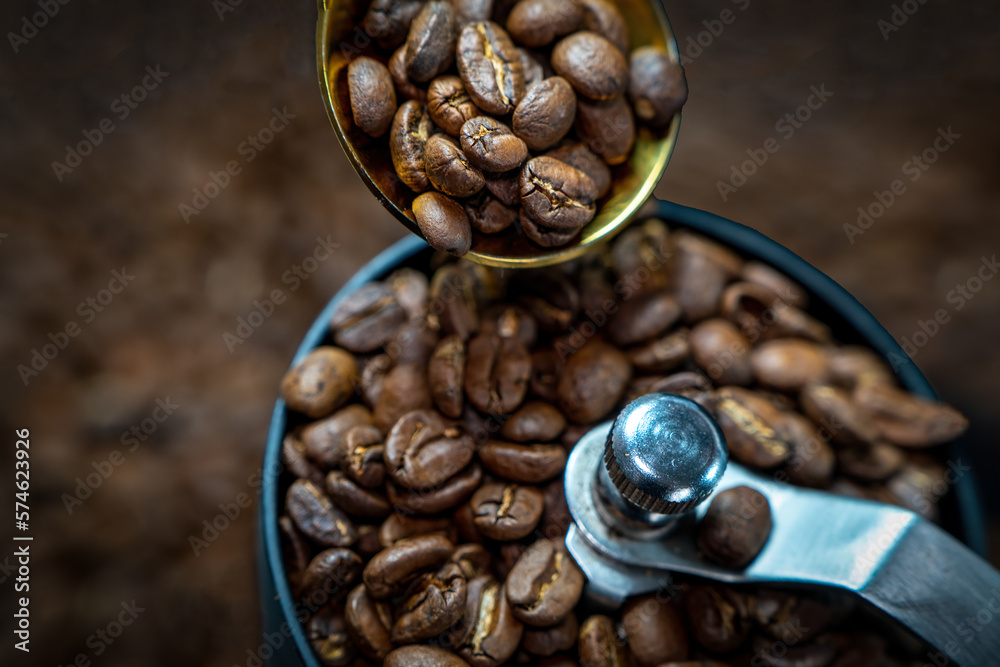 Coffee beans, background, texture, close-up