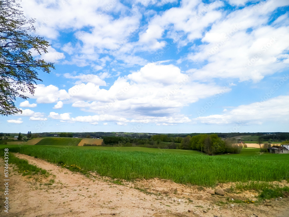 Offroad in Kashubia - typical landscape of Kashubian Region, Poland.