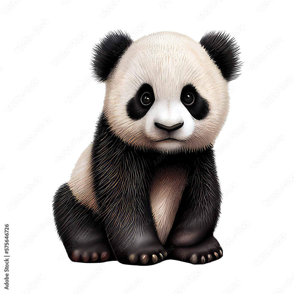 panda isolated on white background